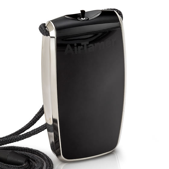 ATMR-8-B: 携帯空気清浄機 首掛け イオン発生器 エアー・テイマー R ブラック - 花粉・タバコの副流煙対策に