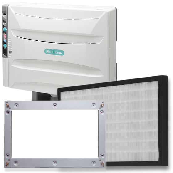 BM-H101A-SET-02: 【タバコ専用におすすめ】業務用・空気清浄機 バイオミクロン BM-H101A セットB (本体/交換用フィルター/壁掛け用金具)